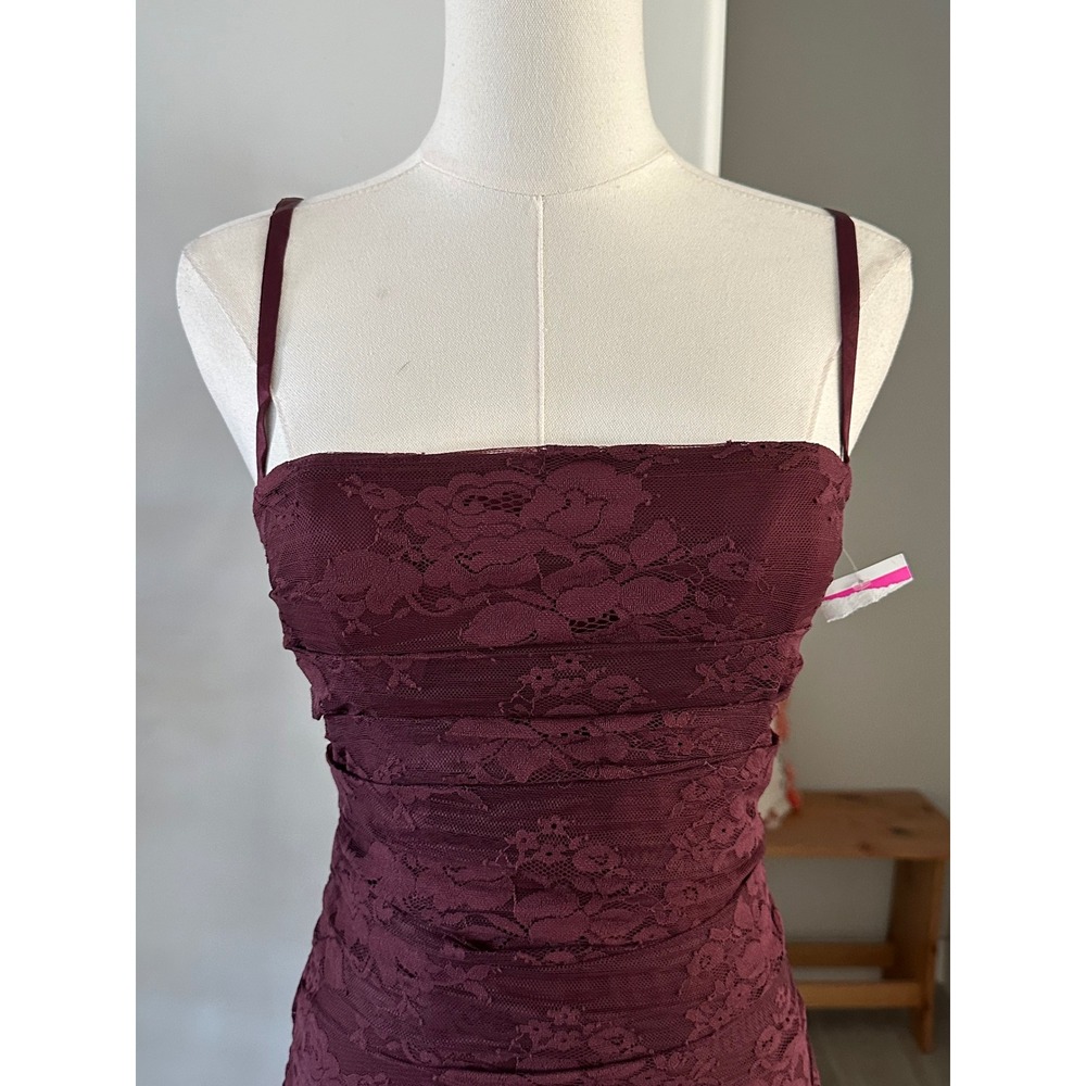 Mistress Rocks House of CB Mulberry Lace‎ Gathered Mini Dress New - Picture 9 of 13
